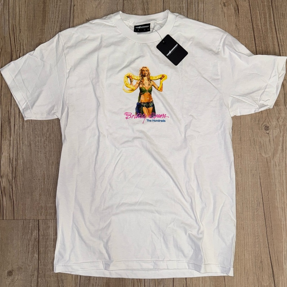 New with tags NWT men’s The Hundreds Britney Spears Collab white T-Shirt sz L